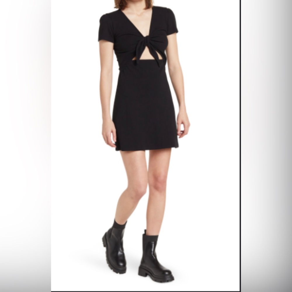 Tie Front Rib Knit Dress from Abound - Size XS